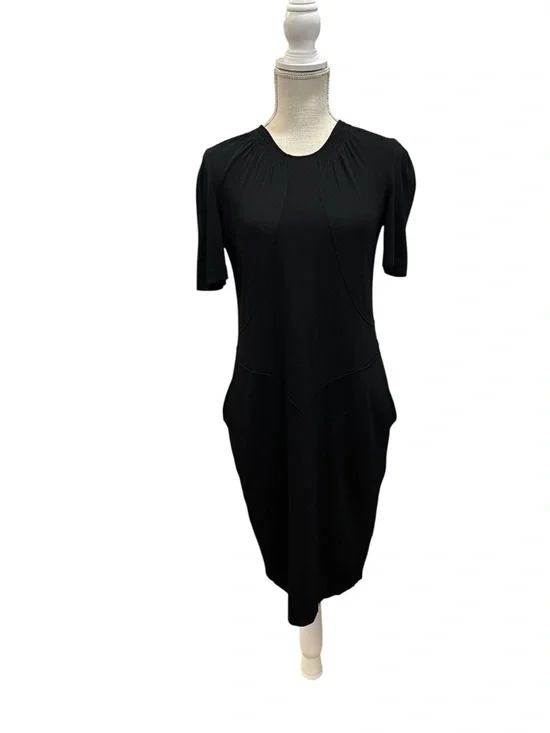 CHANEL Black Midi Sheath Dress with Short Sleeves - Picture 3 of 13